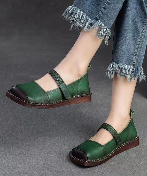 2024 Spring New Retro Cowhide Flat Shoes Buckle Strap CZ1001 Ada Fashion