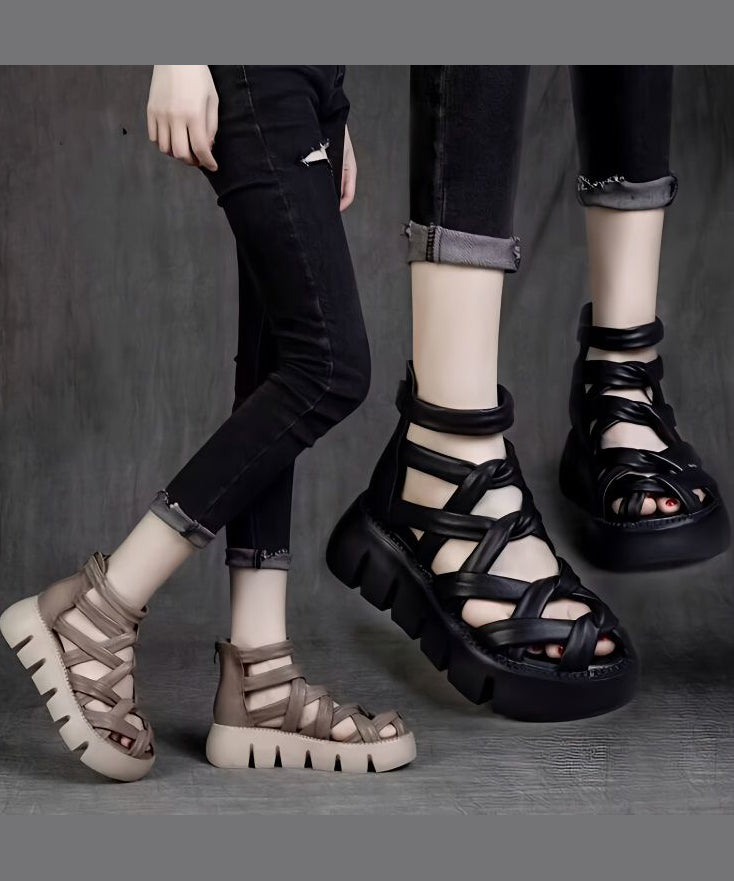 2024 Summer New Black Hollow Out Roman Sandals AP1043 shoe-LX240905