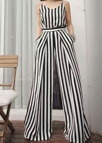 2024 Summer New Thin Black White Striped Wide Leg Pants ZL004 SH-LF-LPTS240621