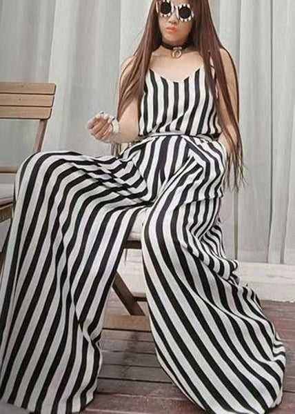 2024 Summer New Thin Black White Striped Wide Leg Pants ZL004 SH-LF-LPTS240621
