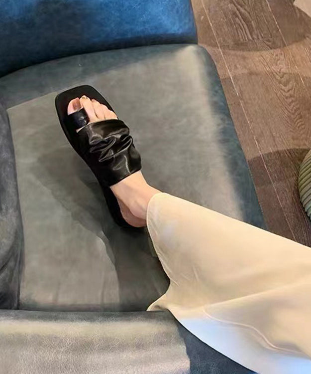 2024 Summer New White Toe Flat Wrinkled Slippers JJ023 Shoe-LT240609
