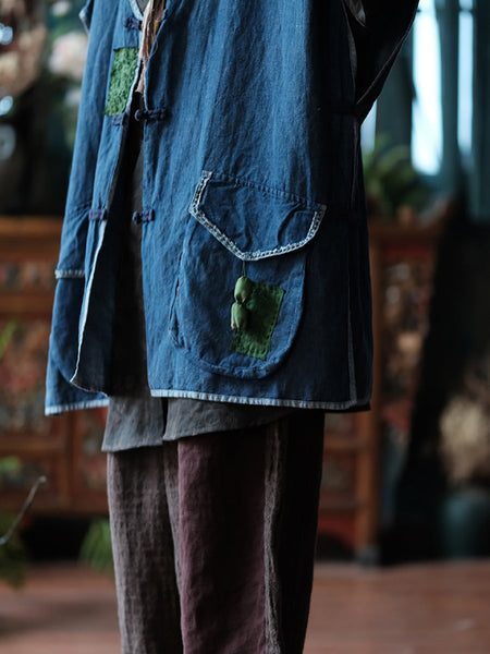 Women Vintage Summer Spliced Thin Button-Up Vest CC024 BUYKUD