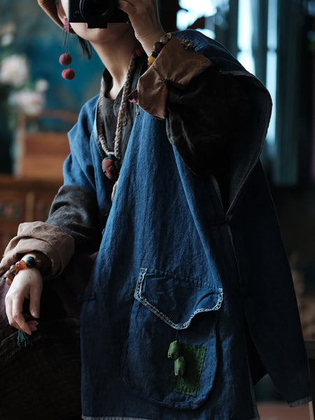 Women Vintage Summer Spliced Thin Button-Up Vest CC024 BUYKUD