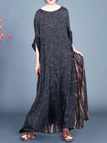 Women Artsy Floral Spliced Spring Maxi Dress CO1005 Ada Fashion