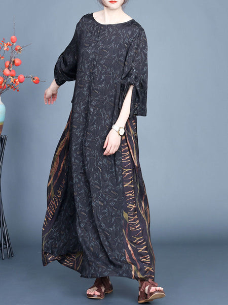 Women Artsy Floral Spliced Spring Maxi Dress CO1005 Ada Fashion
