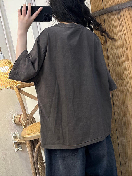 Women Casual Print Summer Loose Cotton Shirt CO1024 Ada Fashion