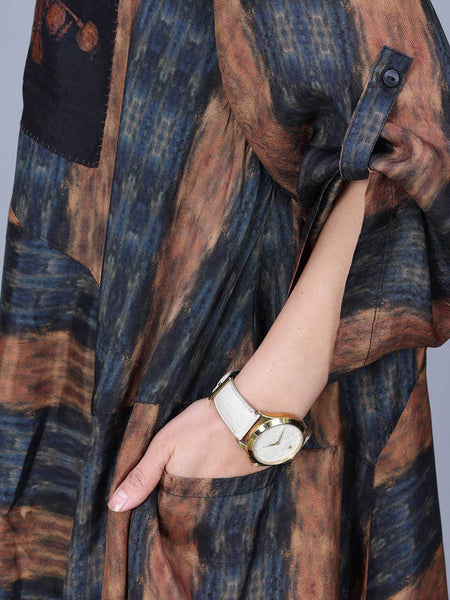 Women Artsy Stripe Irregular Spliced Maxi Dress CO1035 Ada Fashion