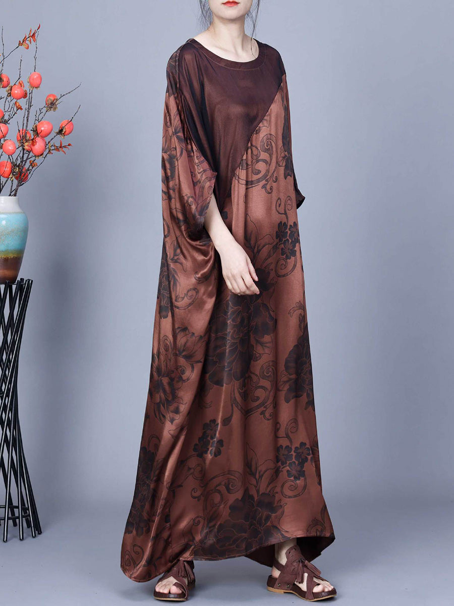 Women Vintage Flower Print Spliced Summer Maxi Dress CO1046 Ada Fashion