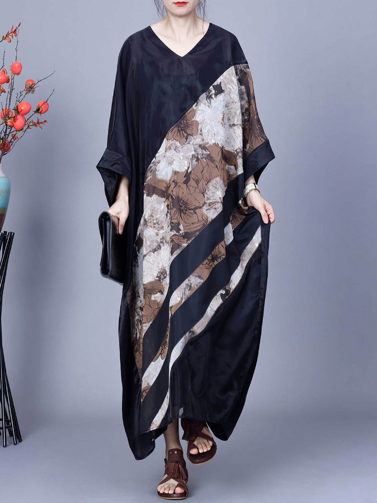 Women Artsy Flower Irregular Spliced Summer Maxi Dress CO1045 Ada Fashion