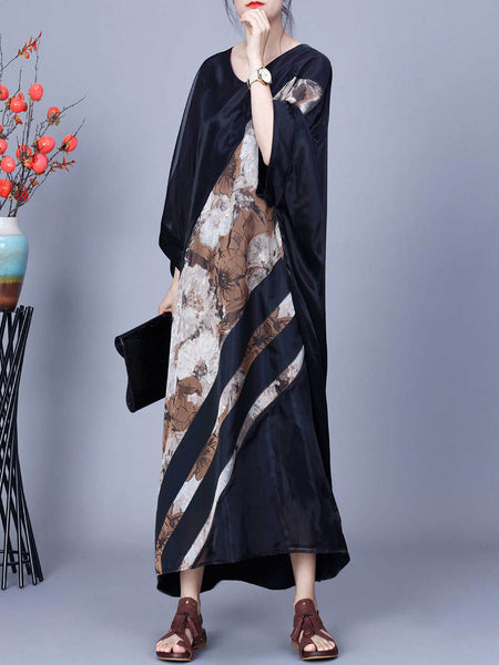 Women Artsy Flower Irregular Spliced Summer Maxi Dress CO1045 Ada Fashion