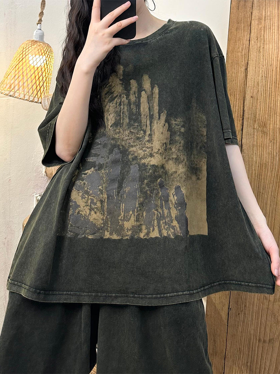 Women Casual Print Summer Worn Loose Cotton Shirt PA1016 Ada Fashion