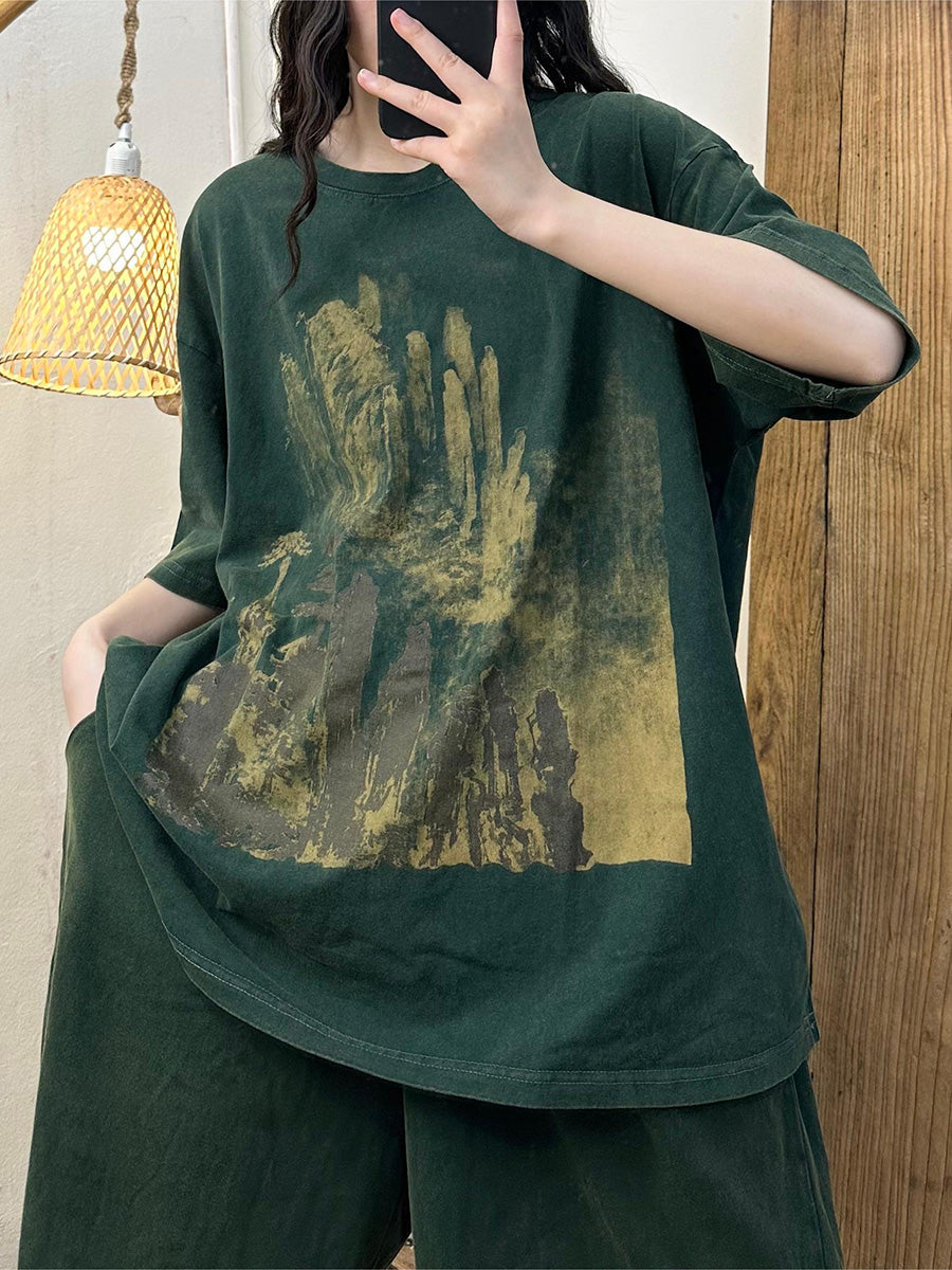 Women Casual Print Summer Worn Loose Cotton Shirt PA1016 Ada Fashion