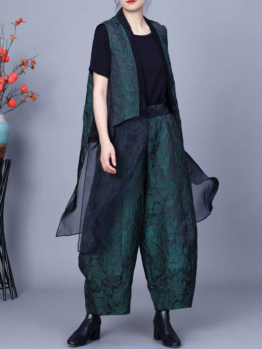 Women Vintage Flower Print Spring Loose Harem Pants PA1018 Ada Fashion