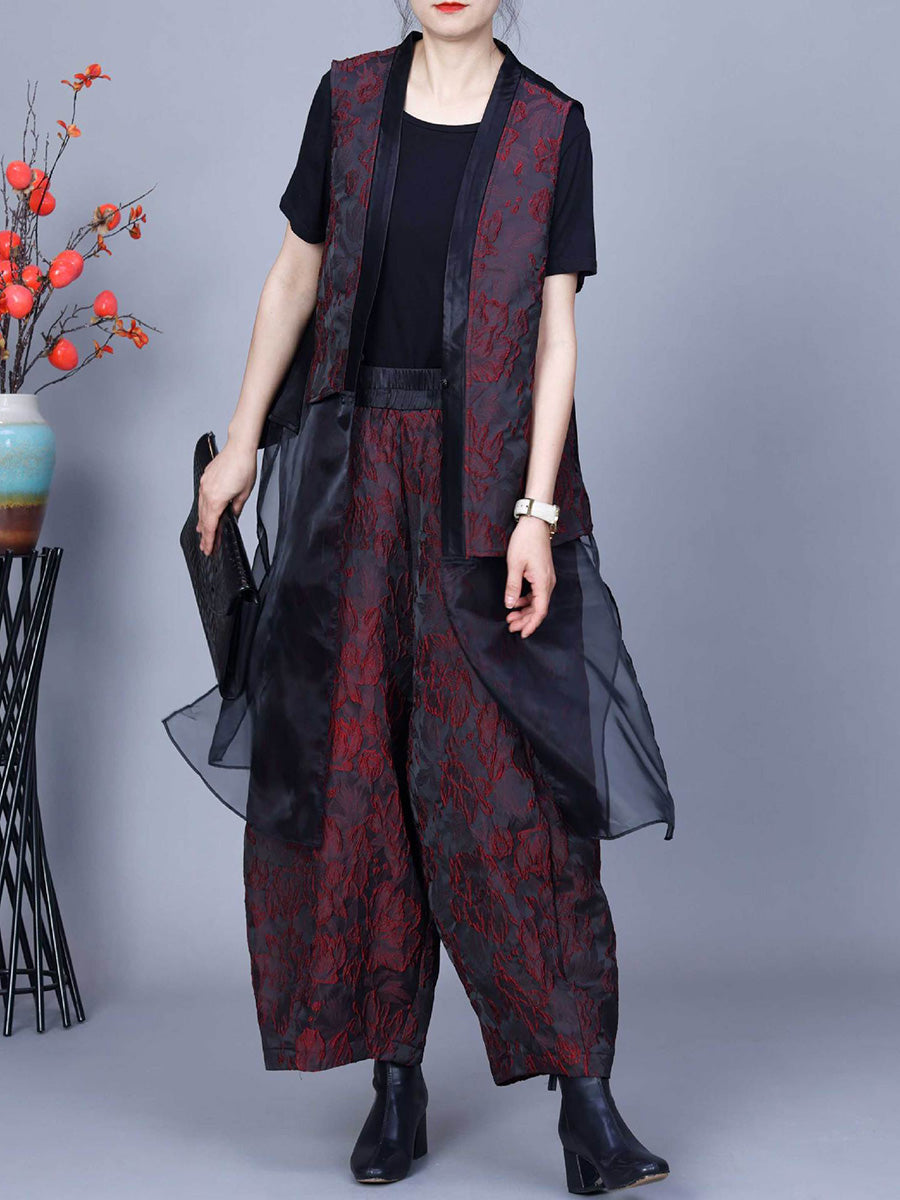 Women Vintage Flower Print Spring Loose Harem Pants PA1018 Ada Fashion