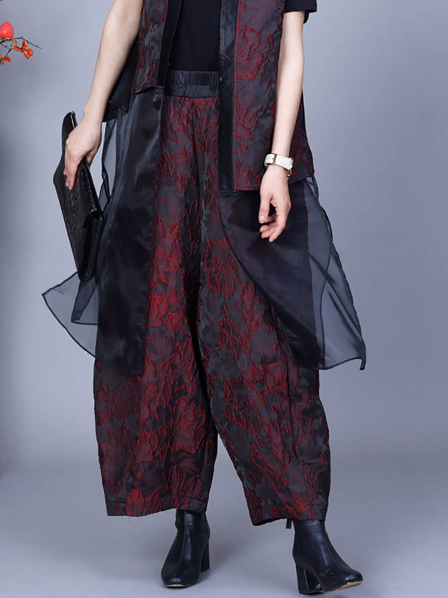 Women Vintage Flower Print Spring Loose Harem Pants PA1018 Ada Fashion