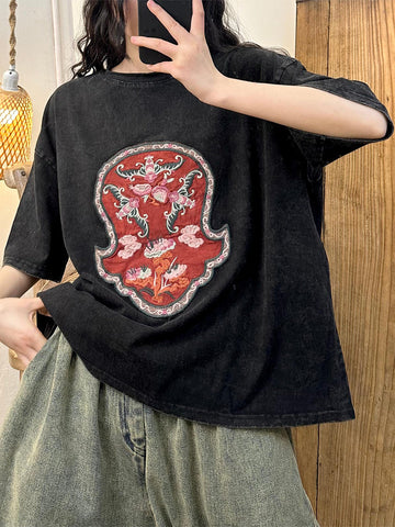 Women Casual Summer Embroidery Spliced Cotton Shirt KL1001 Ada Fashion