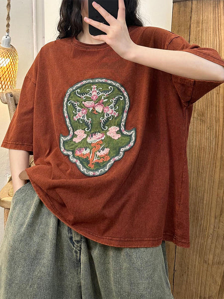 Women Casual Summer Embroidery Spliced Cotton Shirt KL1001 Ada Fashion