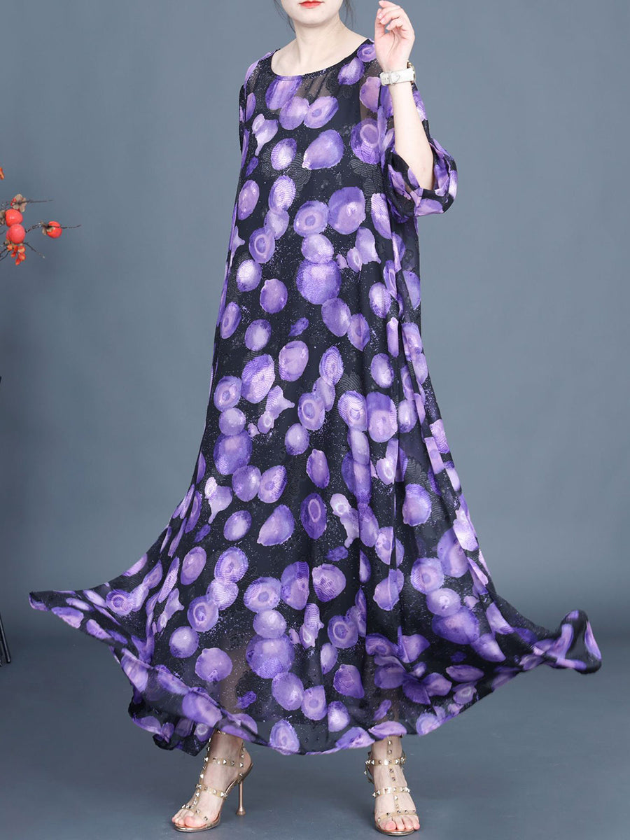 Women Summer Jacquard Loose Maxi Dress CO1042 Ada Fashion