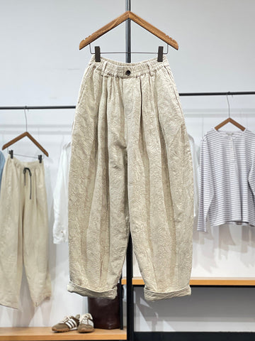 Plus Size Women Vintage Flower Jacquard Loose Pants KL1019 Ada Fashion