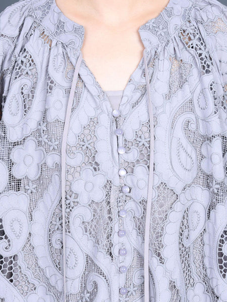 Women Summer Artsy Cutout Lace Maxi Dress LL059 ZSLS