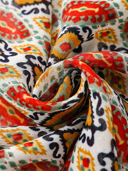 Women Ethnic Print Tassel Shawl Scarf PA1028 Ada Fashion