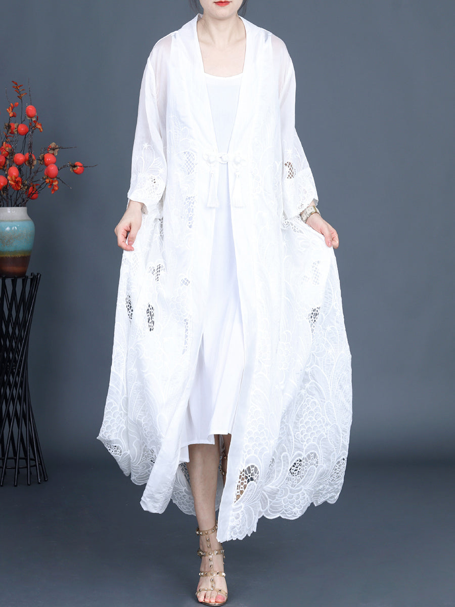 Women Summer Vintage Cutout Tassel Vest Dress+Outwear KL1016 Ada Fashion