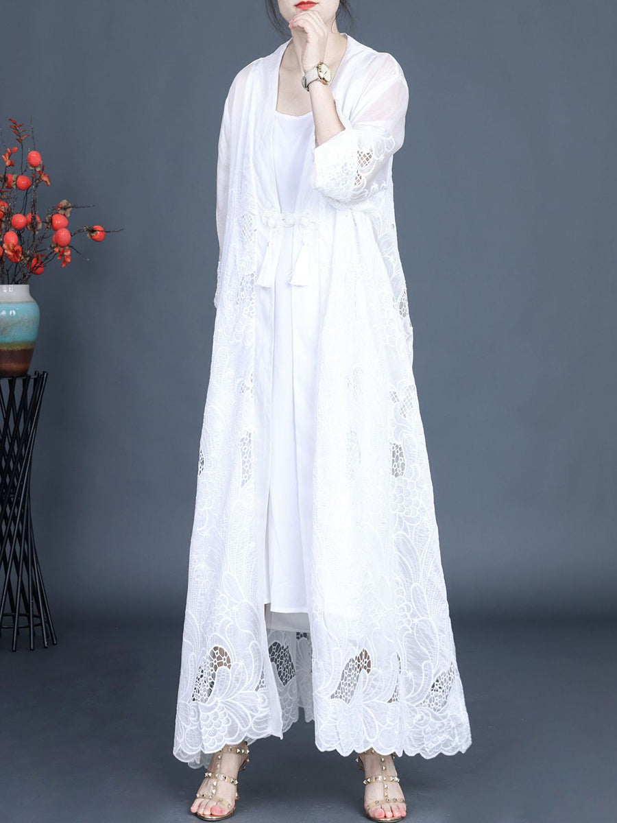 Women Summer Vintage Cutout Tassel Vest Dress+Outwear KL1016 Ada Fashion