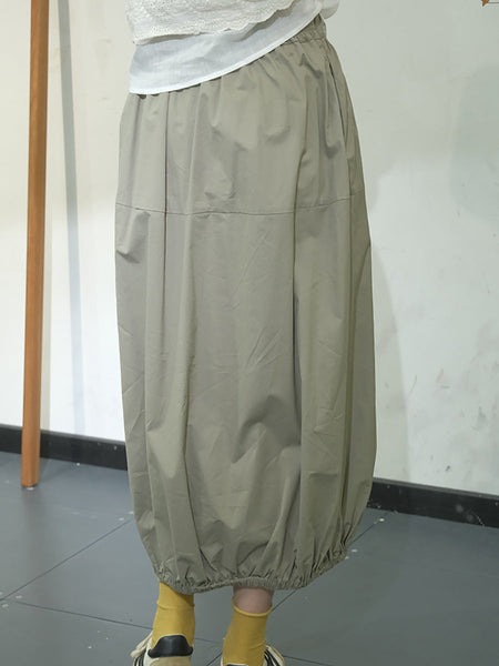 Women Artsy Solid Summer Button Cotton Skirt KL1017 Ada Fashion