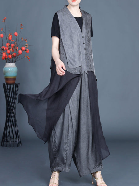 Women Summer Artsy Irregular Spliced Flower Vest XX1057 Ada Fashion