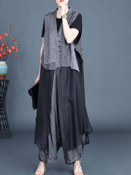 Women Summer Artsy Irregular Spliced Flower Vest XX1057 Ada Fashion