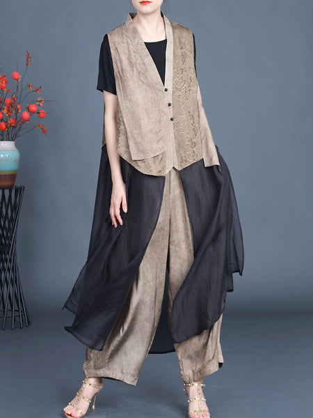 Women Summer Artsy Irregular Spliced Flower Vest XX1057 Ada Fashion
