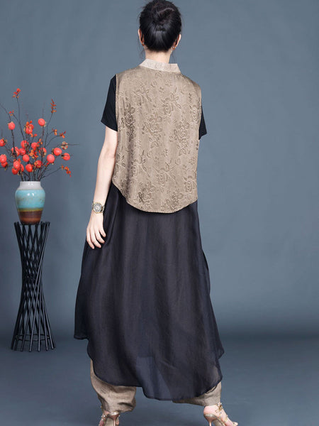 Women Summer Artsy Irregular Spliced Flower Vest XX1057 Ada Fashion