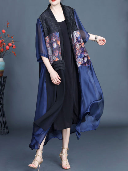 Women Vintage Summer Flower Spliced Jacquard Outwear XX1004 Ada Fashion