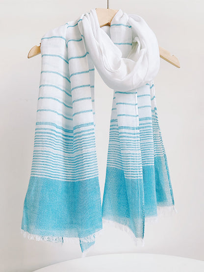 Women Summer Cotton Stripe Shawl Scarf XX1006 Ada Fashion