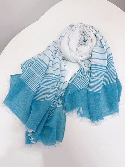 Women Summer Cotton Stripe Shawl Scarf XX1006 Ada Fashion