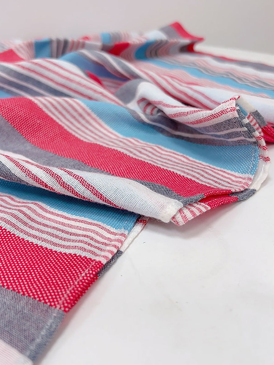 Women Summer Cotton Stripe Shawl Scarf XX1006 Ada Fashion