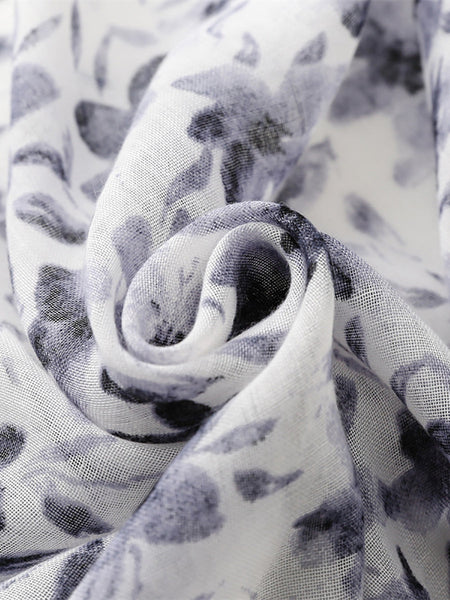 Women Spring Floral Tassel Shawl Scarf XX1017 Ada Fashion