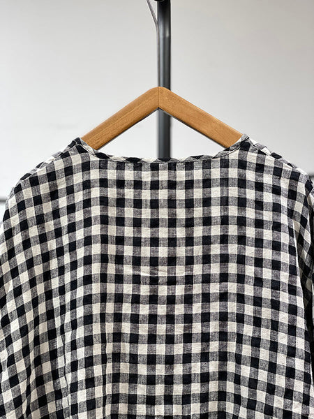 Plus Size Women Casual Plaid Strap 100%Cotton Shirt AA1053 Ada Fashion