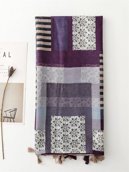 Women Artsy Summer Spliced Shawl Scarf QW1002 Ada Fashion