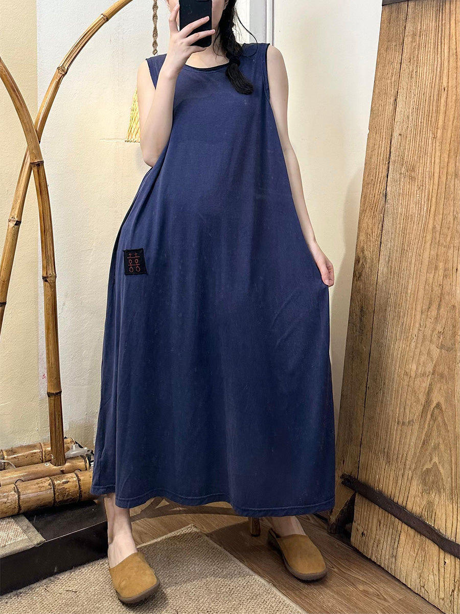 Women Summer CasuaL Solid Patch Spliced Vest Dress QW1021 Ada Fashion