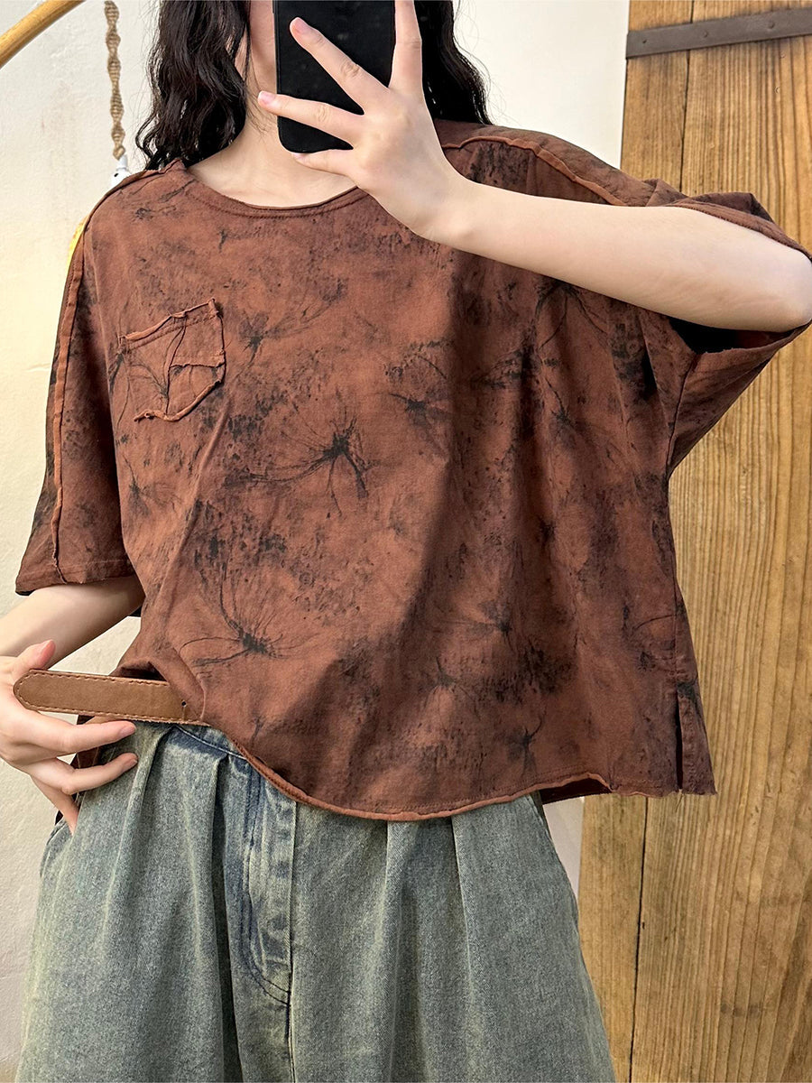 Women Summer Retro Flower Spliced Cotton Shirt TY1001 Ada Fashion