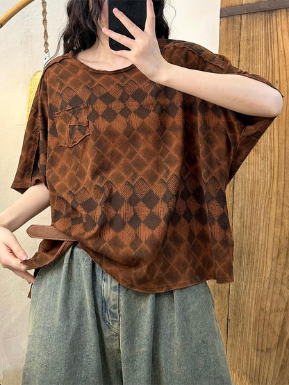 Women Summer Retro Flower Spliced Cotton Shirt TY1001 Ada Fashion