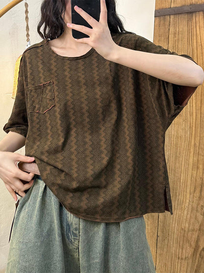 Women Summer Retro Flower Spliced Cotton Shirt TY1001 Ada Fashion