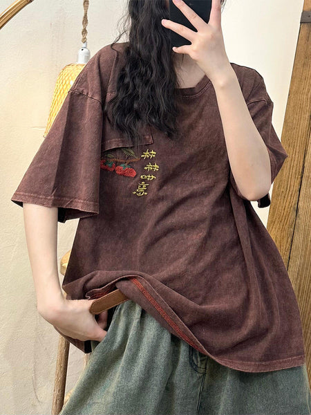 Women Summer Casual Embroidery Cotton Loose Shirt TY1015 Ada Fashion
