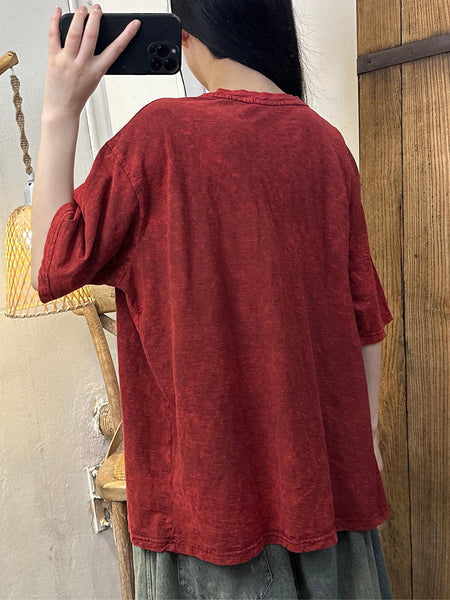 Women Summer Casual Mountains Print Cotton Shirt TY1019 Ada Fashion