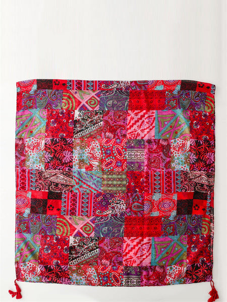 Women Summer Vintage Spliced Tassel Shawl Scarf IO1014 Ada Fashion