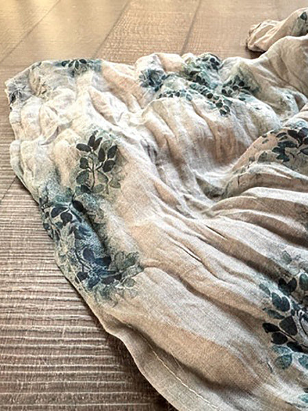 Plus Size Women Summer Vintage Print 100%Ramie Vest PP1052 BUYKUD