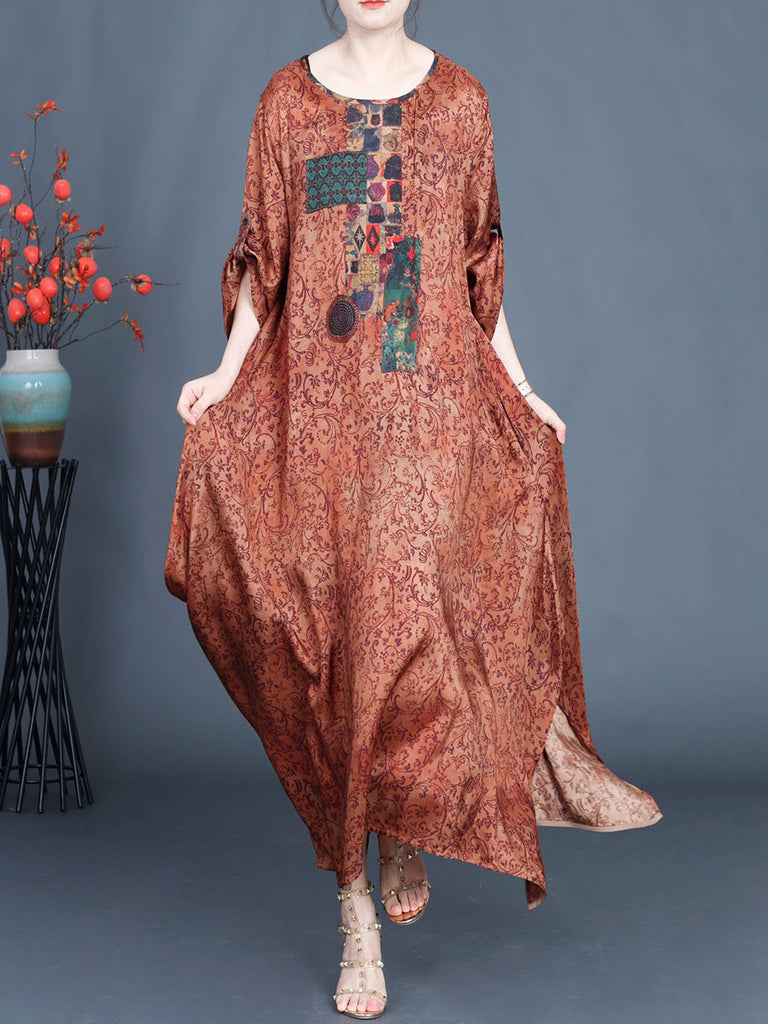 Women Summer Vintage Floral Spliced Maxi Dress AS1038 Ada Fashion