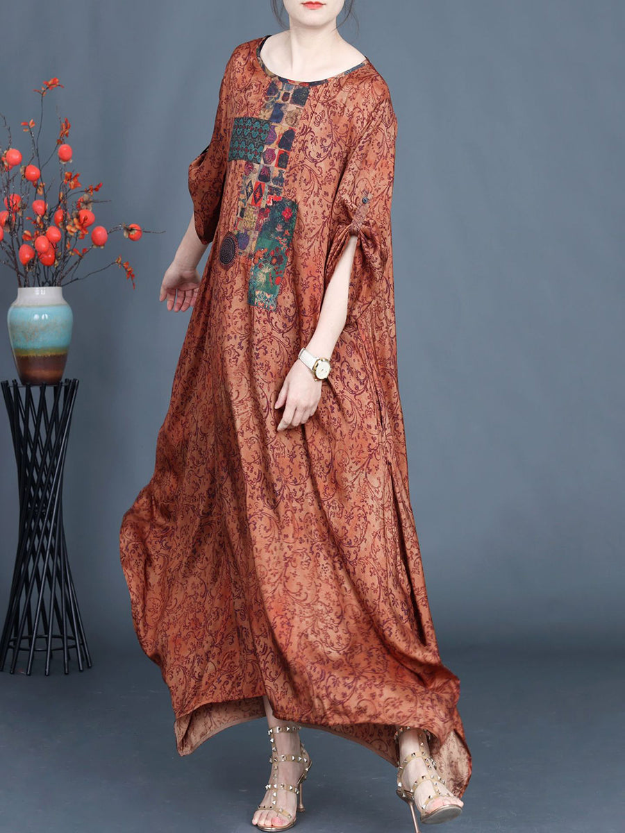 Women Summer Vintage Floral Spliced Maxi Dress AS1038 Ada Fashion