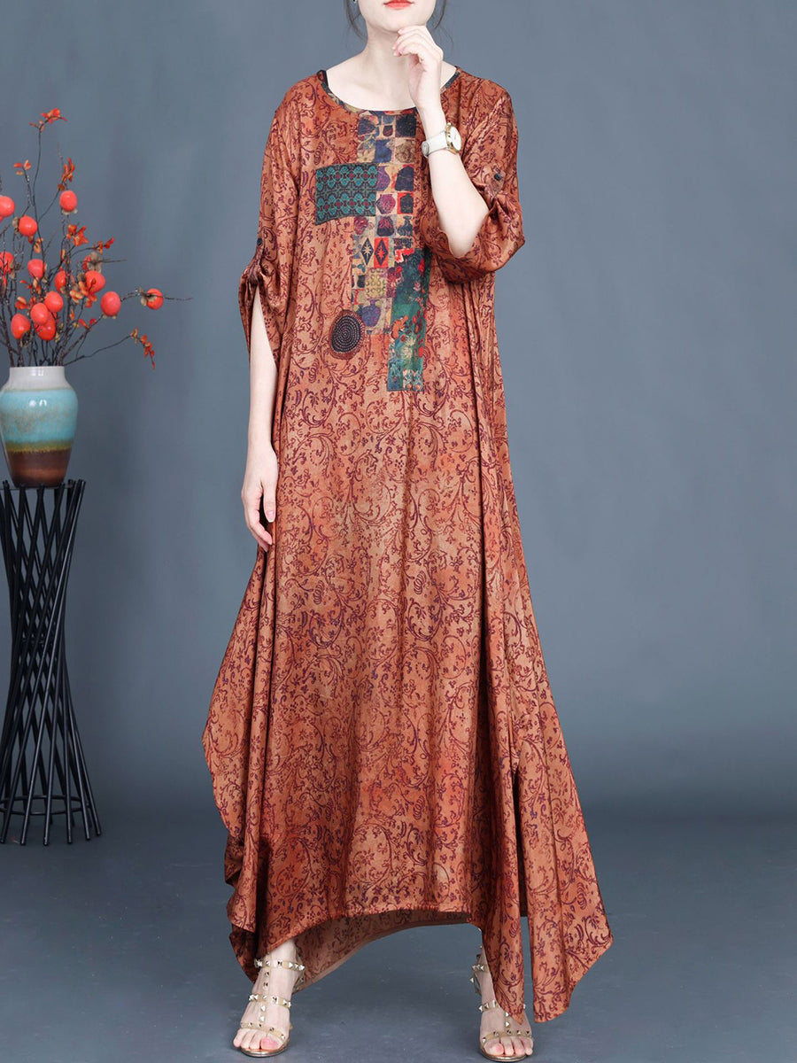 Women Summer Vintage Floral Spliced Maxi Dress AS1038 Ada Fashion